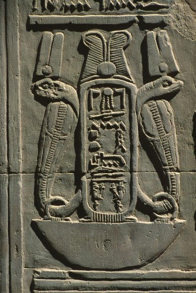 Detail van een reliëf, hiëroglief door Egyptian